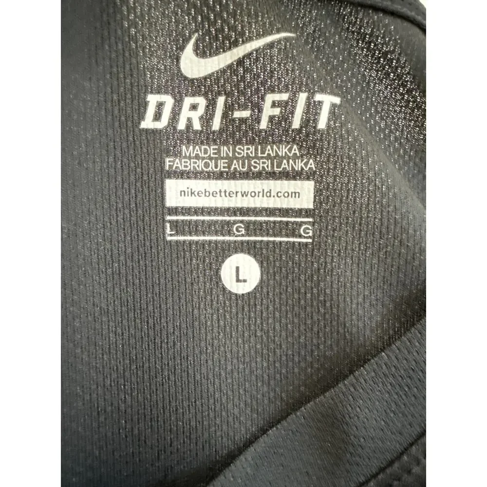 Nike Dri-FIT Black Gray Gradient Fade Tennis Shirt Men's L Athletic